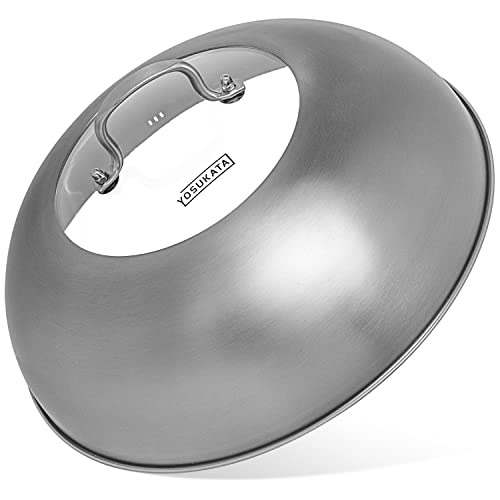 Premium Stainless Steel Wok Lid 13.6 Inch for 14 Inch Wok - Tempered Glass Cover