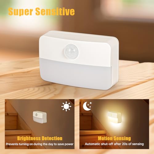 Wireless Motion Sensor Stair Light - Battery Operated Night Lamp for Hallway, Closet & Kitchen