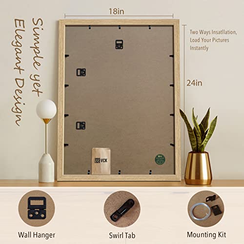 18x24 Poster Frame Set - Natural Oak Wood Wide Border, 3 Pack