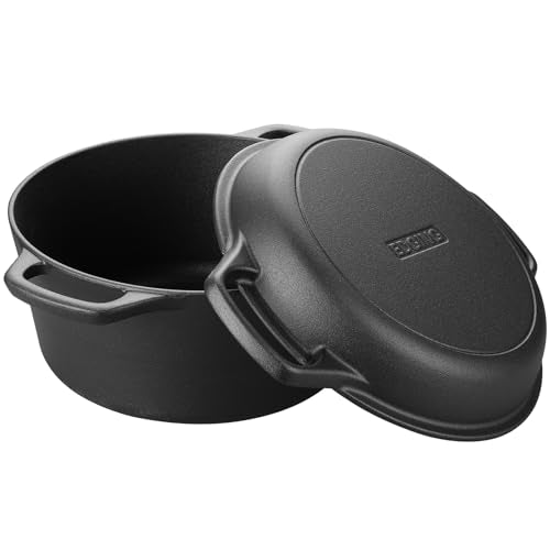 Pre-Seasoned Cast Iron Dutch Oven with Lid and Baking Set - 5QT