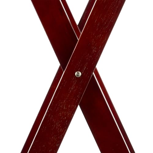 Folding Mahogany Wood Tray Stand - 31.5 Inch Tall with Support Straps, Variation of THIS listing