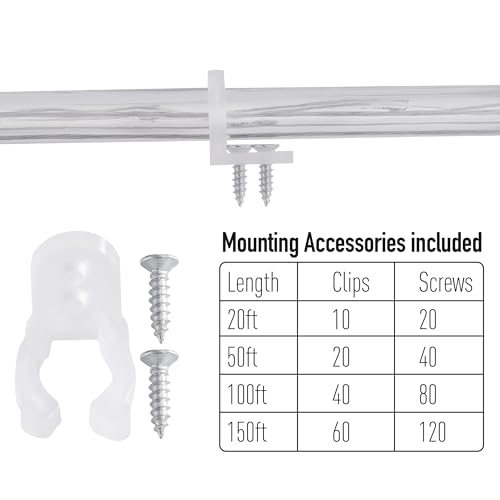 CHORLED 50ft Red Connectable Waterproof LED Rope Lights for Indoor & Outdoor Decor