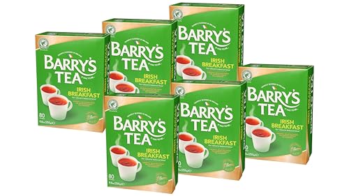 Barry's Tea Irish Breakfast Black Tea 80ct Pack of 6 - Imported Irish Tea