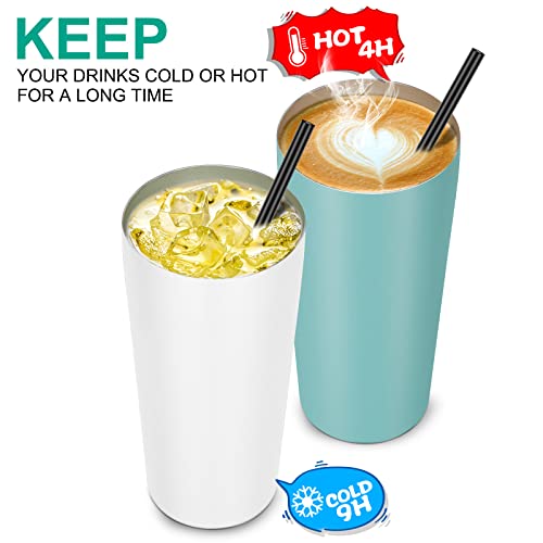 VEGOND 20oz White Stainless Steel Insulated Travel Mug Bulk Pack of 12