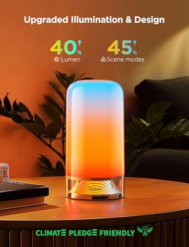 Govee RGBIC Smart Bedside Table Lamp - Small Touch Night Light, Multicolor & Voice Control