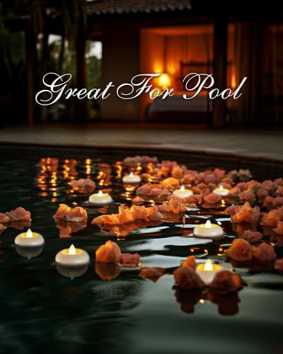 Homemory 2-Inch Waterproof Flameless LED Floating Candles, Warm White, 48 Pack