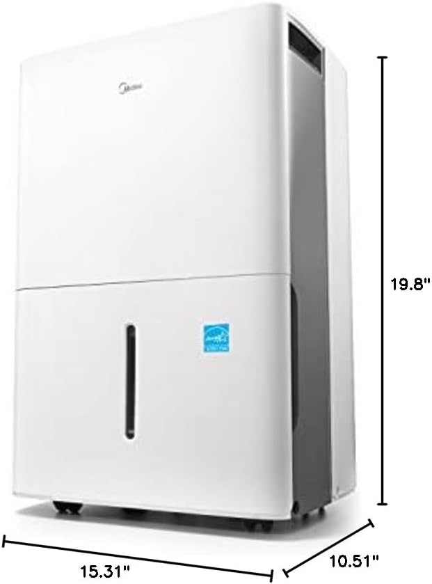 Midea Dehumidifier - 1,500 Sq. Ft. Energy Star Certified | 22 Pint Capacity for Basements & Large Rooms (White)