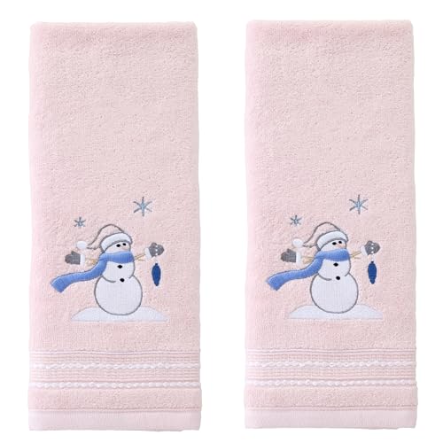 SKL Home Christmas/Winter Glam Snowman 100% Cotton Embroidered 2pc