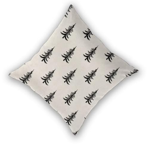 Sunshineyan Black Christmas Pillow Covers 22 x 22 Inch Set of 2 - Durable Linen Throw Cushion Cases