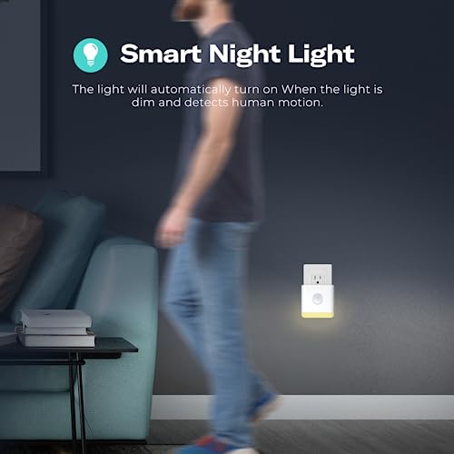 4 Pack Smart Night Lights with Motion & Light Sensors - RGB Color & Dimmable, Zigbee Repeater Compatible
