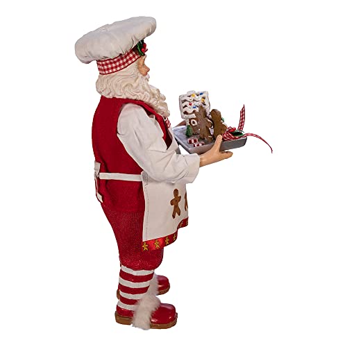 Gingerbread Chef Santa Figurine - 11-Inch Kurt S. Adler Christmas Decor