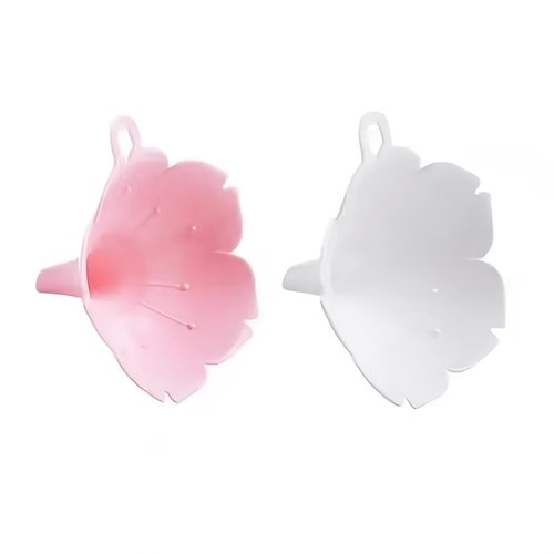 Flower Kitchen Funnel - Hangable Lotus Cherry Blossom Design for Easy Liquid & Spice Transfer | White