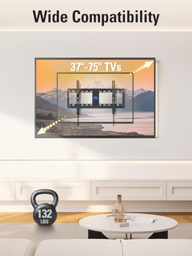 Tilting TV Wall Mount for 37-90 Inch TVs Up to 132lbs Black - Mounting Dream