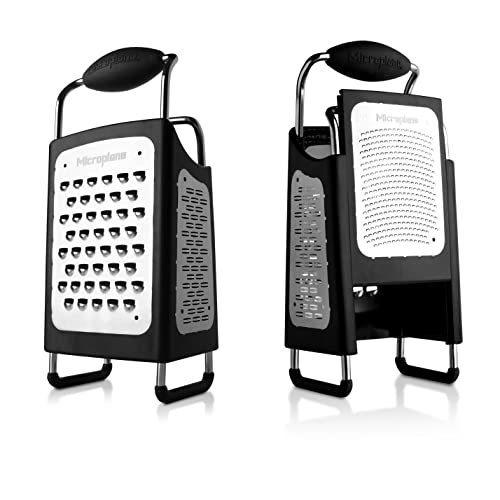 Microplane Four-Sided Stainless Steel Box Grater - Multi-Purpose Slicer & Zester