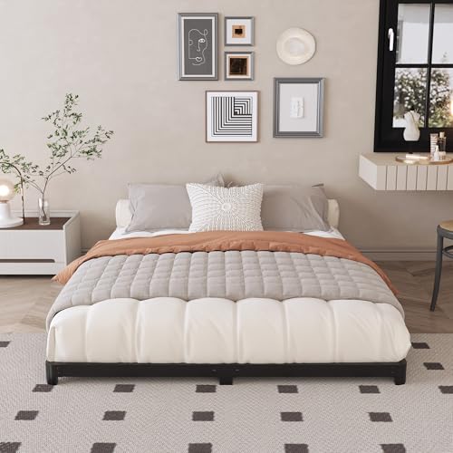Likelalaso 3 Inch Full Size Low Profile Bed Frame with Rounded Corners - No Box Spring Needed