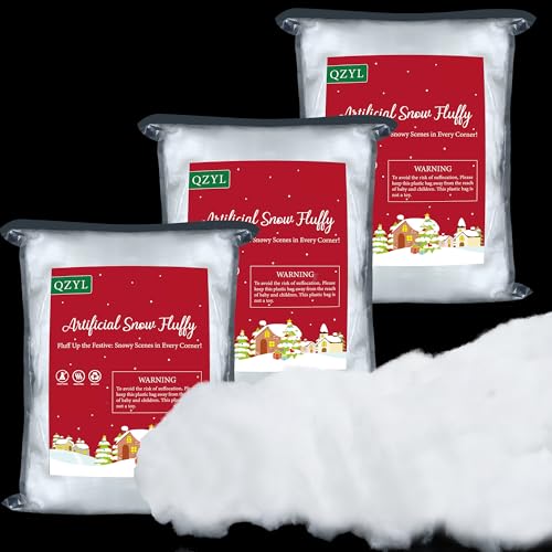 QZYL 3LB Fake Snow for Christmas Village Decorations Fluff Stuffing