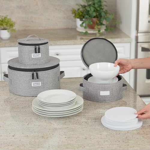 8-Piece Heavy Duty China Storage Container Set with Lid - Dish & Glass Organizer, Stackable, For Fine China and Dinnerware - Variation of THIS listing