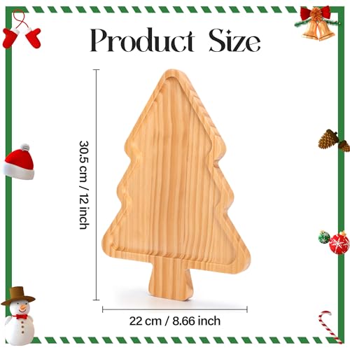 TJ POP Wooden Christmas Tree Serving Tray - 1 Compartment Holiday Platter
