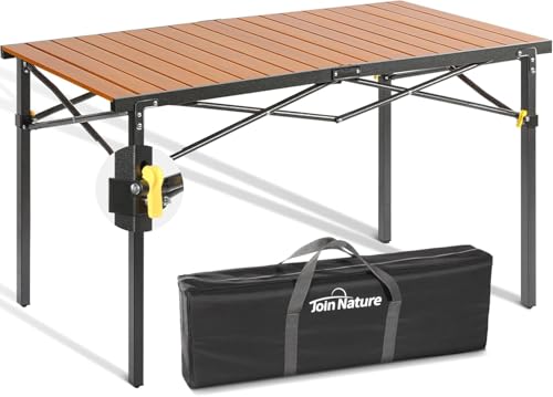 Join Nature 46.4-Inch Large Foldable Camping Table for 2-6 People - Heavy Duty Outdoor Table
