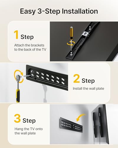 monTEK Ultra Slim Fixed TV Wall Mount for 43–95 Inch TVs Supports 150 lbs - Variation of THIS listing