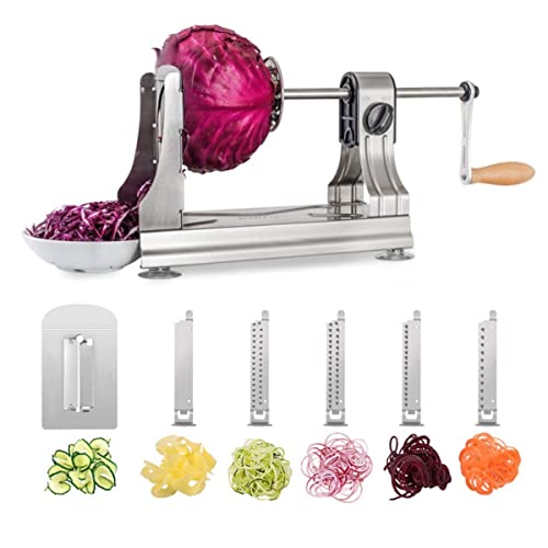 WellToBe 6-Blade Vegetable Spiralizer Spiral Slicer for Healthy Veggie Noodles