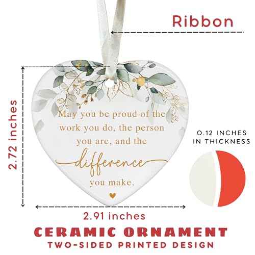 Thank You Ornament for Women Boss Coworker Teacher Nurse - Christmas Employee Thank You Gifts - Inspirational Farewell Goodbye Going Away Gift - Ceramic Appreciation Christmas Ornament?