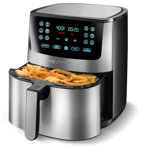8 Qt Air Fryer with 12 Presets - Stainless Steel Large Capacity Kitchen Appliance
