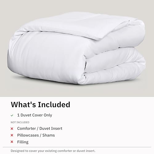 California Design Den Queen Size White Duvet Cover Set 92x90 Bed Linen - No Comforter