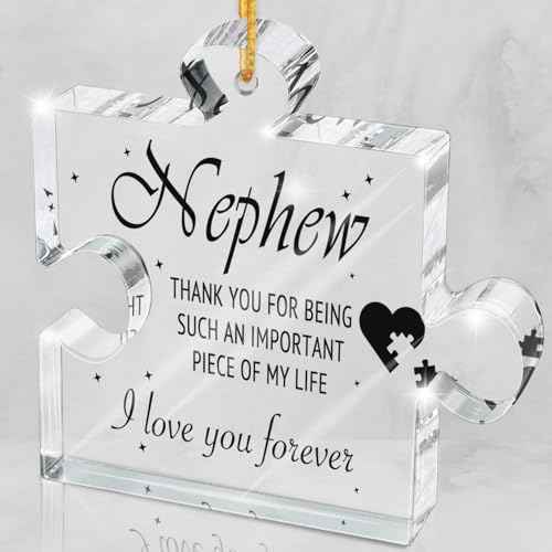 Gift for Nephew, I Love You Hanging Ornaments, Love You & Graduation Gift, Christmas or Thanksgiving Keepsake, 2.7x3.1 Inch