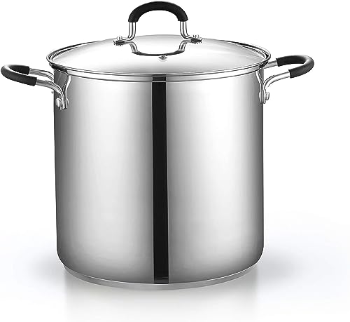 Cook N Home 12 Quart Stainless Steel Pasta Pot with Strainer & Steamer Insert