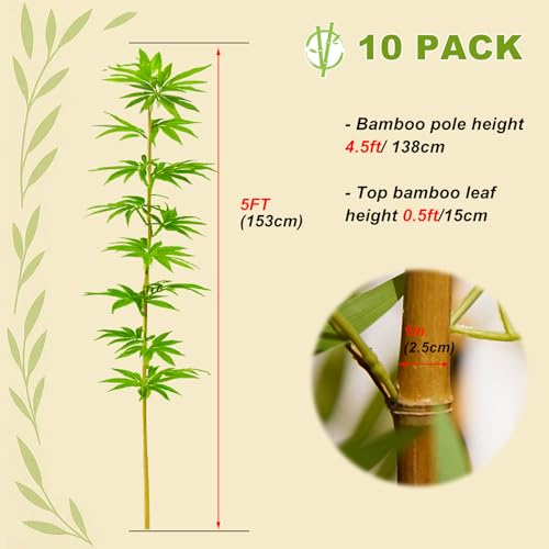 5 ft Artificial Bamboo Tree for Outdoor & Indoor Privacy - Fake Plant with Encrypted Leaves
