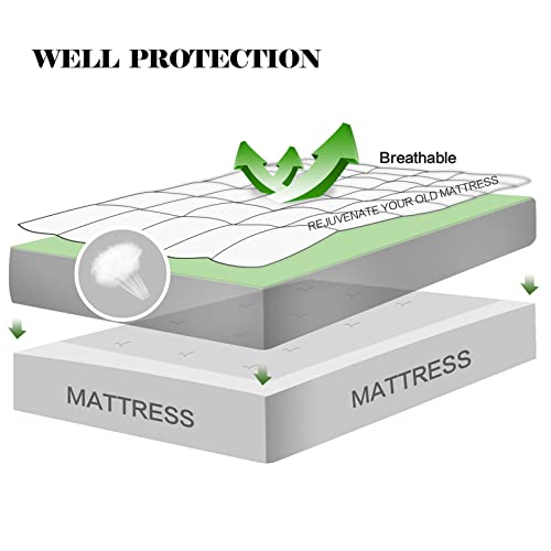 California King Mattress Pad Pillow Top - Dark Grey, Deep Pocket, 72x84"