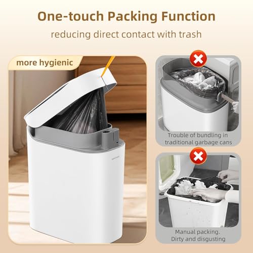 Automatic Motion Sensor Trash Can with Lid - 3.5 Gallon, Touchless & Rechargeable