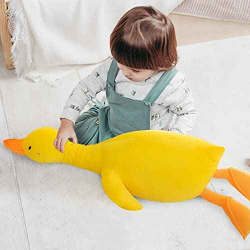 kewo Duck Plush Pillow Stuffed Animal Toy, Cute Giant Goose Plush Duck Stuffed Animal,Super Soft Hugging Pillow for Kids Bedding (Yellow,25.5 in)¡¦