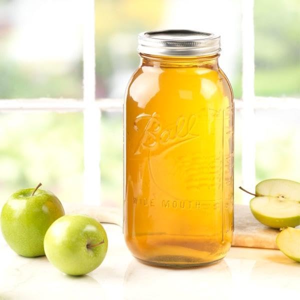 Half Gallon Wide Mouth Glass Mason Jars with Lids & Bands - Pack of 4