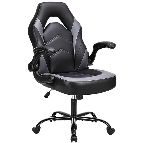 OLIXIS Gaming Chair with Lumbar Support - Black and Grey Ergonomic Office Chair