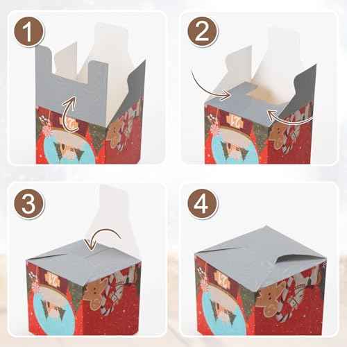 DIY Christmas Advent Calendar Boxes to Fill, 24 Empty Number Advent Calendar Boxes, 2025 Personalized Christmas Countdown Calendar Gift Boxes for Kids Family Friends, XMAS Holiday Decorations