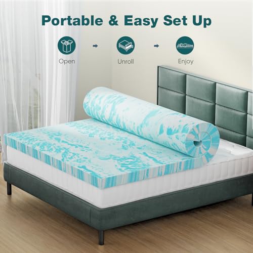 Sweetcrispy 4 Inch Twin Memory Foam Mattress Topper Cooling Pad