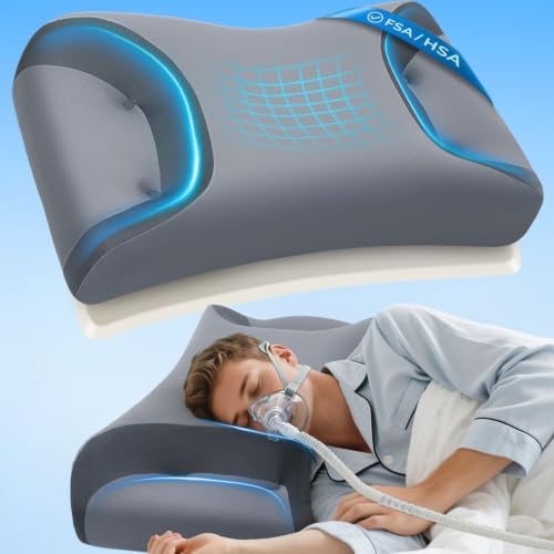 Adjustable Memory Foam CPAP Pillow for Side Sleepers - Dark Gray