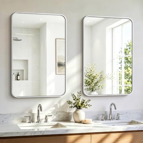 Bathroom Vanity Wall Mirror Set - 30x20 Inches Silver, 2 Pack Variation of THIS listing