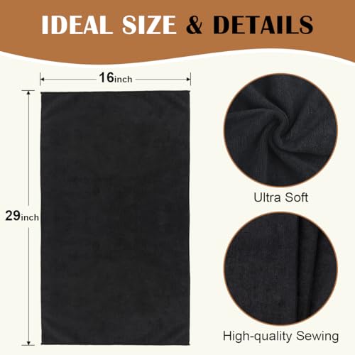 Orighty 48-Pack Salon Microfiber Towels 16x29 Inches Black for Hair & Spa Use