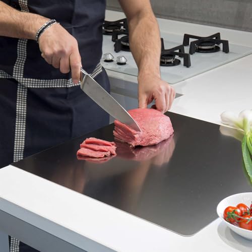 Large Stainless Steel Cutting Board for Kitchen - 27.6 x 19.7 Inches, Non-Toxic, Heavy-Duty, Multi-Use Food Prep Surface