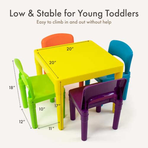 Humble Crew Toddler Table and Chair Set for Kids, Indoor Outdoor,