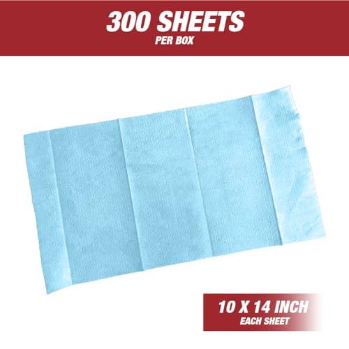 Heavy Duty Nonwoven Cleaning Cloths - 300 Pack, 9 x 17 Inches, Lint-Free Wipes for Automotive, Industrial & Household Use