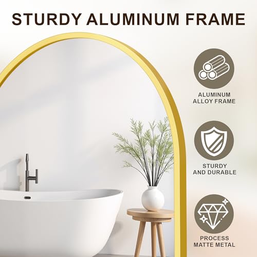Gold Oval Bathroom Mirror Set - 24x36 Inch Over Sink Vanity 2 Pack, Modern Design