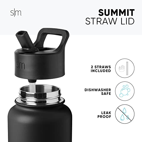 Simple Modern Water Bottle with Straw Lid Vacuum Insulated Stainless Steel Metal Cup Bottles | Reusable Leak Proof BPA-Free Flask for Gym Sports | Summit Collection | 22oz, Raspberry Vibes
