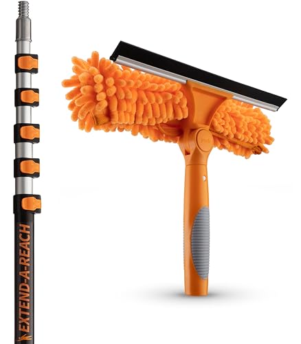 5-24 ft Window Washing Kit with Extension Pole (30+ Foot Reach)