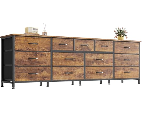 Huuger Rustic Brown 70-Inch Long Dresser & TV Stand for 65-80 Inch TVs