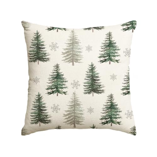 AVOIN colorlife 18x18 Inch Christmas Snowflake Tree Throw Pillow Cover Holiday Decor