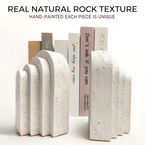 Heavy Duty Book Ends for Shelves, Decorative Stopper Resin Decor